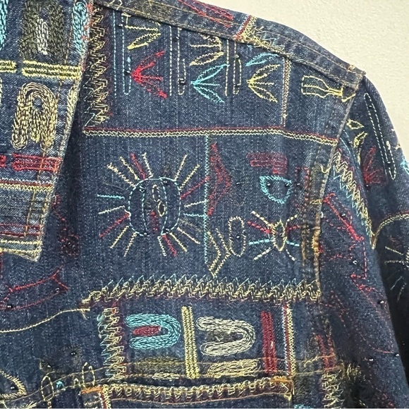 Chico’s Design Y2K Embroidered Denim Jean Jacket - Picture 3 of 14